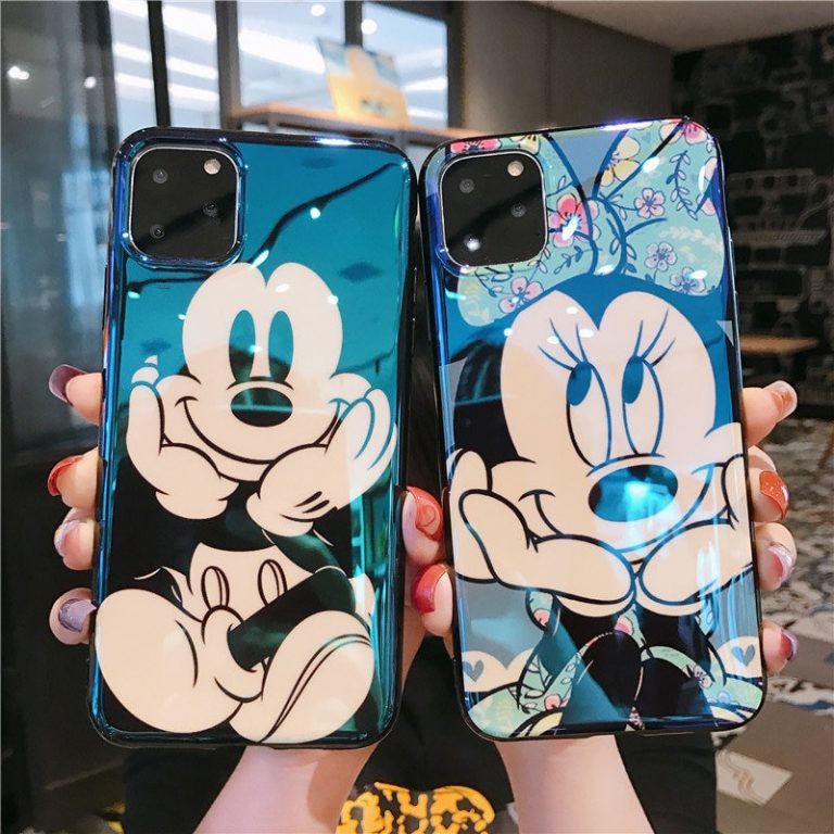 Fashion Blue Ray for iPhone 11 Pro Case Cute Cartoon Minnie Soft Silicone