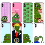 Black tpu case for iphone 5 5s se 6 6s 7 8 plus x 10 case cover for iphone XR XS 11 pro MAX case Internet Meme Smug Frog Pepe