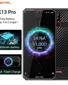 OUKITEL K13 Pro 6.41'' 11000mAh 4GB 64GB Smartphone MT6762 Octa Core Android 9.0 NFC 4G Mobile Phone Face ID 5V/ 6A Fast Charge