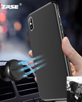ZRSE Magnetic Car Phone Case for iPhone 6 6S 7 8 Plus X XR XS 11 Pro Max Invisible Magnet Plate Soft TPU Shockproof Phone Cover