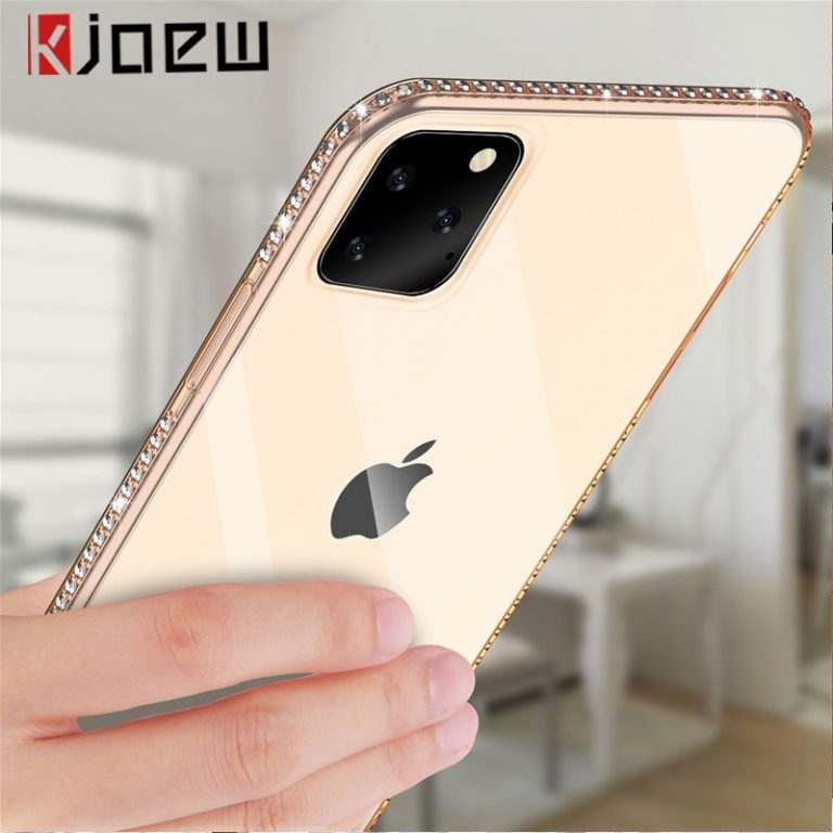 KJOEW Phone Case For iPhone 7 X XR XS MAX 8 6 6s Plus 11 Pro Max Bling Diamond Transparent Crystal Soft TPU Back Cover Cases