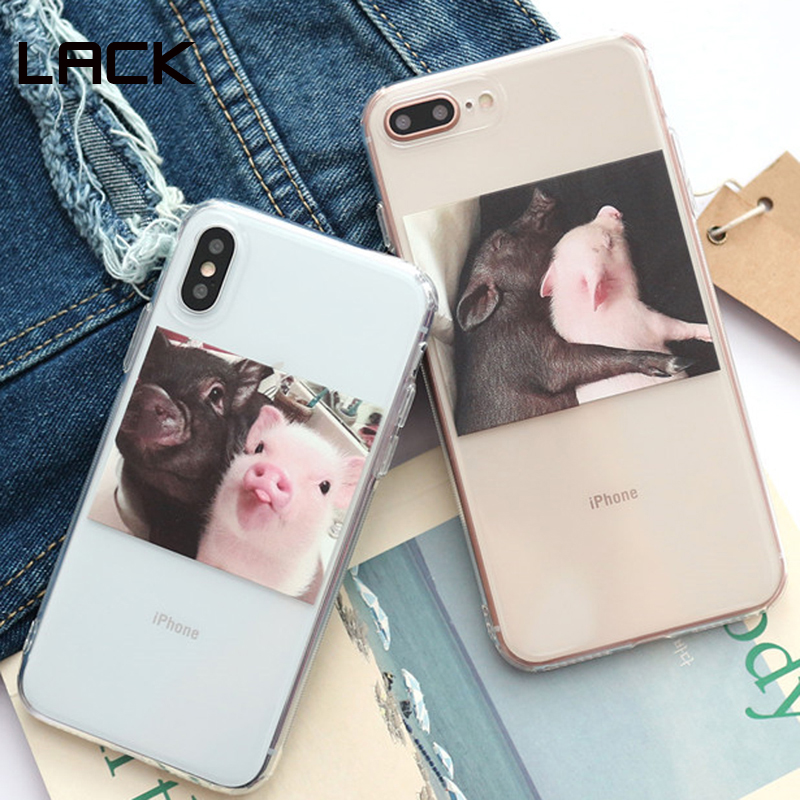 LACK Cute Pig Phone illustratin Case For iphone 11 11Pro Max XR X XS Max 6 6S 7 8 Plus Couples Clear Soft TPU Coque Back Cover