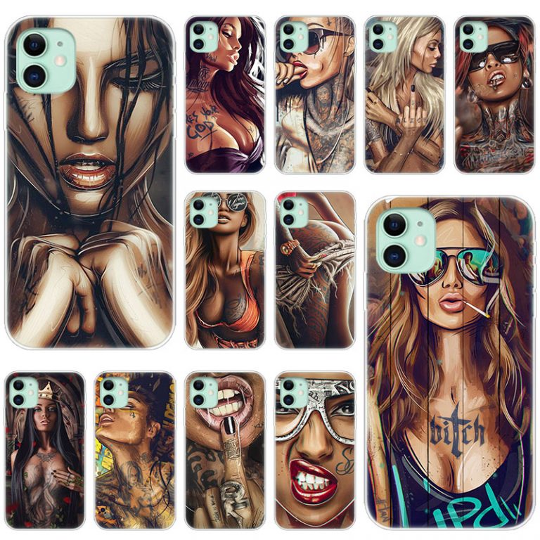 Hot Sexy Sleeve Tattoo Girl Soft Silicone Case for Apple iPhone 11 Pro XS Max X