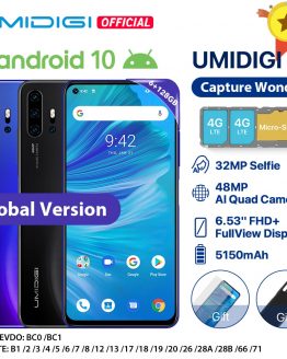 IN STOCK UMIDIGI F2 Android 10 Global Bands 6.53"FHD+6GB 128GB 48MP AI Quad Camera 32MP Selfie Helio P70 Smartphone 5150mAh NFC