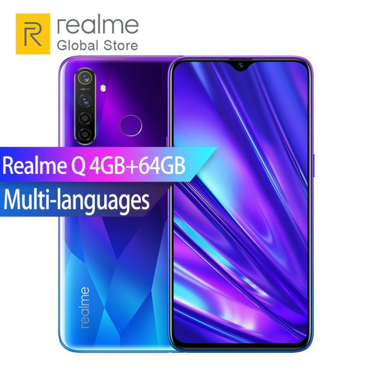 Realme Q 4GB RAM 64GB ROM Snapdragon 712 AIE Octa Core 6.4" Mobille Phone 48MP Quad Camera Smartphone VOOC 20W Fast Charger
