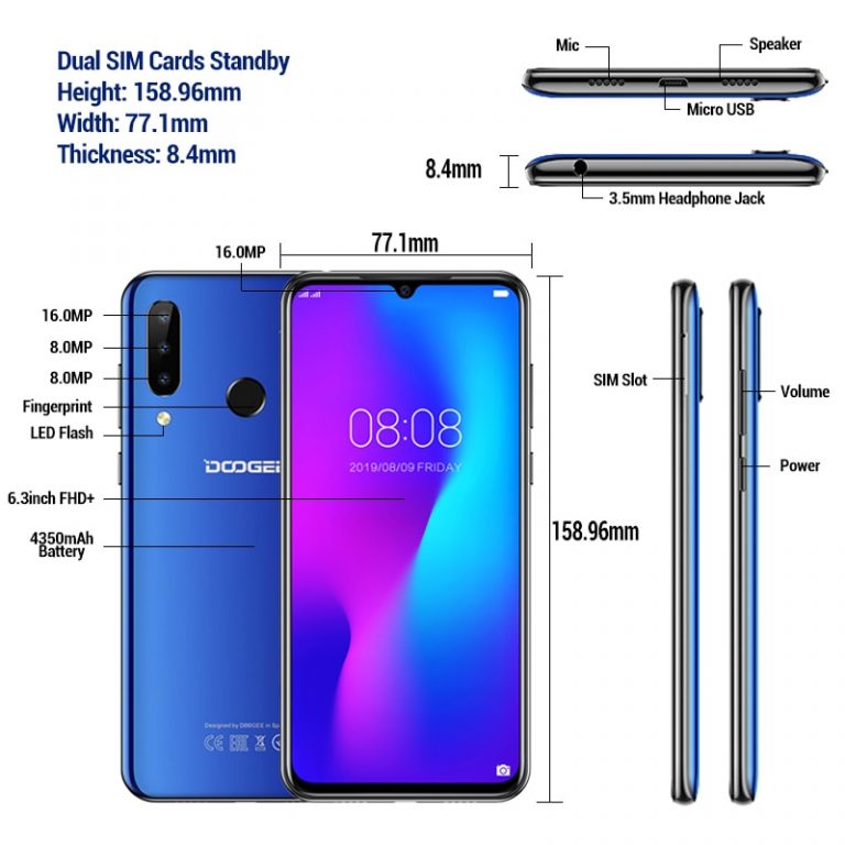 DOOGEE N20 N 20 6.3 Inch FHD+ Mobile Phone 4GB 64GB Octa Core