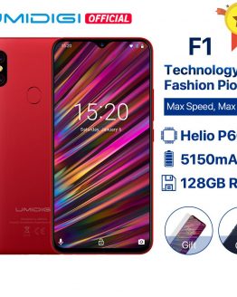 UMIDIGI F1 Android 9.0 6.3" FHD+ 128GB ROM 4GB RAM Helio P60 5150mAh Big Battery 18W Fast Charge Smartphone 16MP+8MP In stock