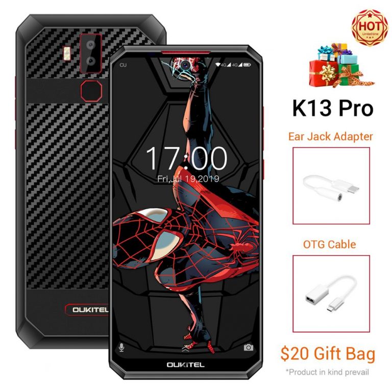 OUKITEL K13 Pro Android 9.0 Mobile Phone 6.41" 19.5:9 Screen MT6762 4G RAM 64G ROM