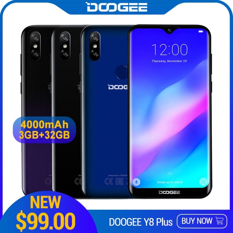 DOOGEE Y8 Plus Android 9.0 FDD LTE 6.21inch 19:9 Waterdrop Screen