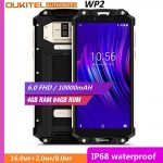 OUKITEL WP2 IP68 Waterproof Dust Shock Proof Mobile Phone 4GB 64GB MT6750T Octa Core 6.0" 18:9 10000mAh Fingerprint Smartphone