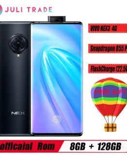 Vivo Nex 3 4G LTE Cell Phone Snapdragon 855 Plus NFC 6.89" Super Amoled Full Screen 44W VOOC 8GB RAM 128GB ROM Smartphone