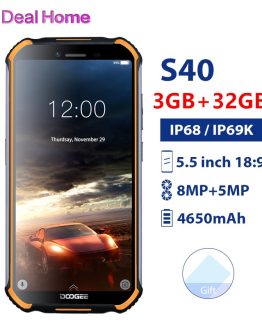 Doogee S40 5.5"Screen Waterproof 3GB RAM 32GB ROM Smartphone MTK6739 Quad Core Android 9.0 4650mAh 8.0MP NFC 4G LTE Mobile Phone
