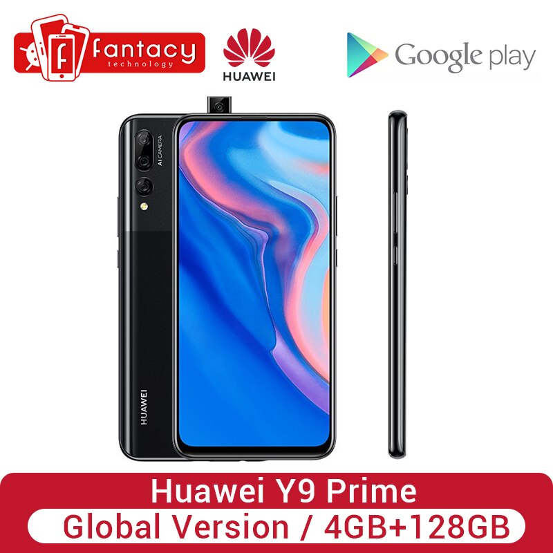 Global Version Huawei Y9 Prime 4GB 128GB Smartphone AI Triple Rear Cameras Auto Pop-Up Front Camera Cellphone
