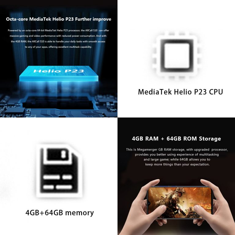 Global Version Allcall S10 Android 9.0 Octa Core 6.22' HD Plus+ Waterdrop