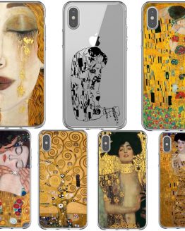 Kiss by Gustav Klimt Design soft silicone Phone Cases Cover For iPhone 5S SE 6 6S 7 8 Plus X XR XS MAX 11 Pro Max Cover Fundas
