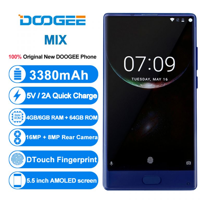 American Version DOOGEE MIX 4GB+64GB bezel-less Smartphone Dual Camera 5.5'' AMOLED MTK Helio P25 Octa Core mobile phones 2 American Version DOOGEE MIX 4GB+64GB bezel-less Smartphone Dual Camera