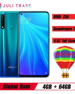 Original Vivo Z5X 4G LTE Mobile Phone 6.53" Screen Snapdragon 710 Octa Core 4G 64G Android 9 5000mAh Big Battery Smartphone