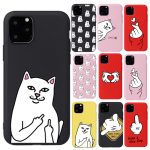 Funny Finger Pattern Phone Case For iPhone 11 Pro Max 6s 7 8 Plus Cartoon Cat Soft TPU Cases for iPhone X XR XS Max Back Cover