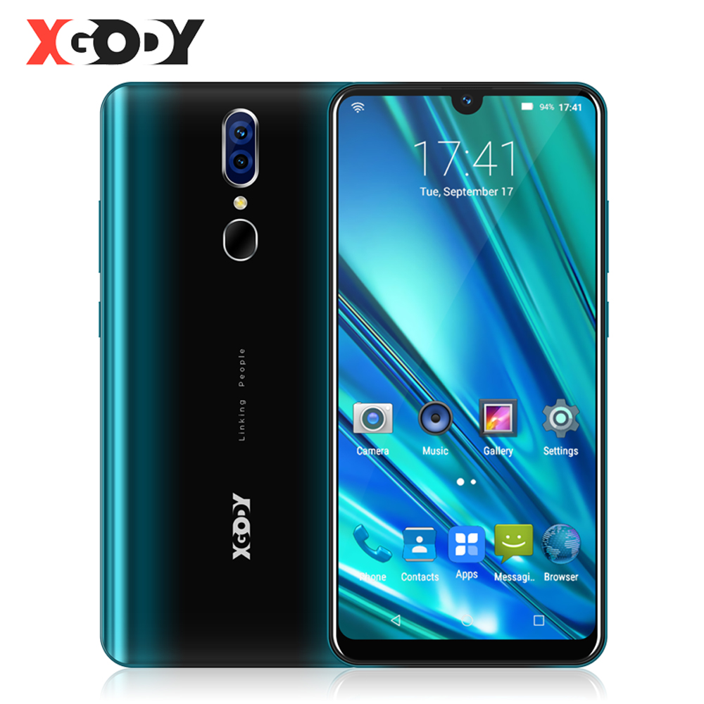 XGODY 9T Pro 3G Smartphone Android 9.0 6.26" 19:9 Waterdrop Screen 2GB 16GB Quad Core Dual Sim 5MP Camera GPS Wi-Fi Mobile Phone