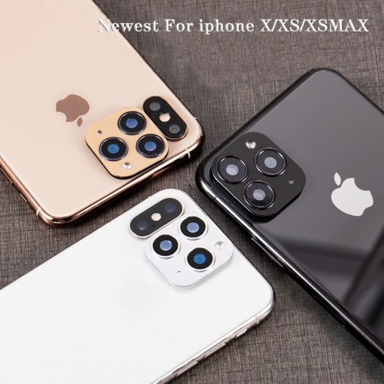 For iPhone X XS XSmax Seconds Change 11 PRO MAX Newest Metal Aluminum Camera Lens Case Sticker Full Camera Protective Cover