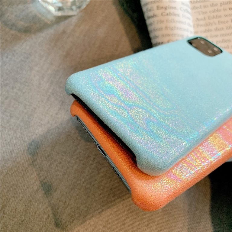 Luxury Shiny Laser PU Leather Case for iPhone 7 8 7Plus 8Plus Soft Phone Case