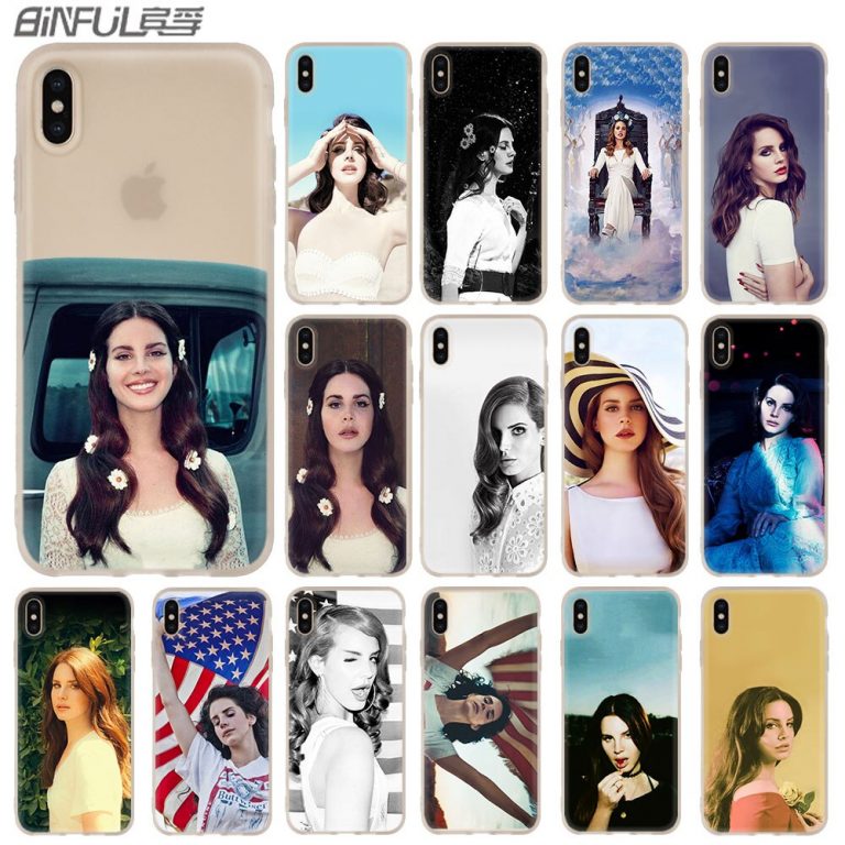 lana del rey Case for iphone XS 11 Pro Max XR X 10 Cover Phone Cases for iphone 7 8 plus 6s 5 4s Glass Phone Cases For iPhone 7 8 6 6s Plus Glass Back Silicone Shockproof