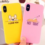 Cute corgi Phone Case for iPhone 6s 7 8 11 Plus Pro X XS MAX XR Cases Soft Silicone