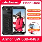 Ulefone Armor 3W Rugged Smartphone Android 9.0 IP68 5.7" Helio P70 6G+64G 10300mAh Cell Phone 4G Dual SIM Mobile Phone Android
