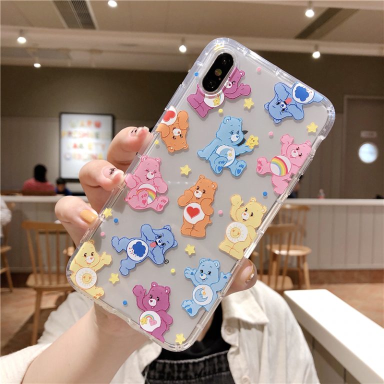 Cartoon Cute Rainbow bear Phone Case For iPhone 11 Pro X XS Max Xr 8 7 6 s Plus INS Anime cares bears Clear Soft Cover Coque 2 Cute Rainbow Bear Phone Case - Bring Joy and Protection to Your iPhone