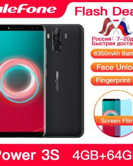 Ulefone Power 3S 6.0" 18:9 FHD+ Mobile Phone MTK6763 Octa Core Android 8.1 4GB+64GB 16MP 4 Camera 6350mAh Face ID 4G Smartphone