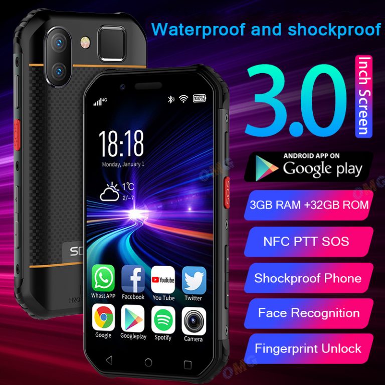 small mini shockproof mobile phone NFC SOS Walkie talkie 3GB + 32GB 4G Rugged smartphone android fingerprint Face ID cellphone 2 Compact 4G Rugged Smartphone – Shockproof Mini Phone with NFC & SOS