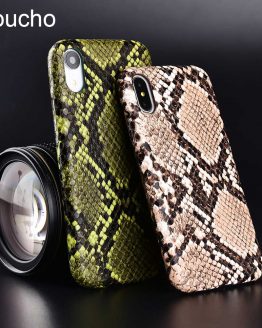 Boucho Soft Phone Cover for iPhone 6 6s 7 8 Plus X XS MAX XR Snake Skin PU Leather Ultra Slim Coque case for iphone 11 pro max 8plus 7plus apple 11 Shockproof Protective Case