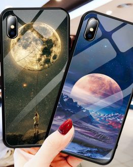Glass Case For iPhone XS Max XR X 8 11 Pro Max Case Silicon Slim Tempered Glass Starry sky For iPhone 8 7 Plus 6 6s 8Plus 11 Pro