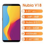 Nubia V18 4GB 64GB 6.01" Smartphone 2160*1080 Octa Core