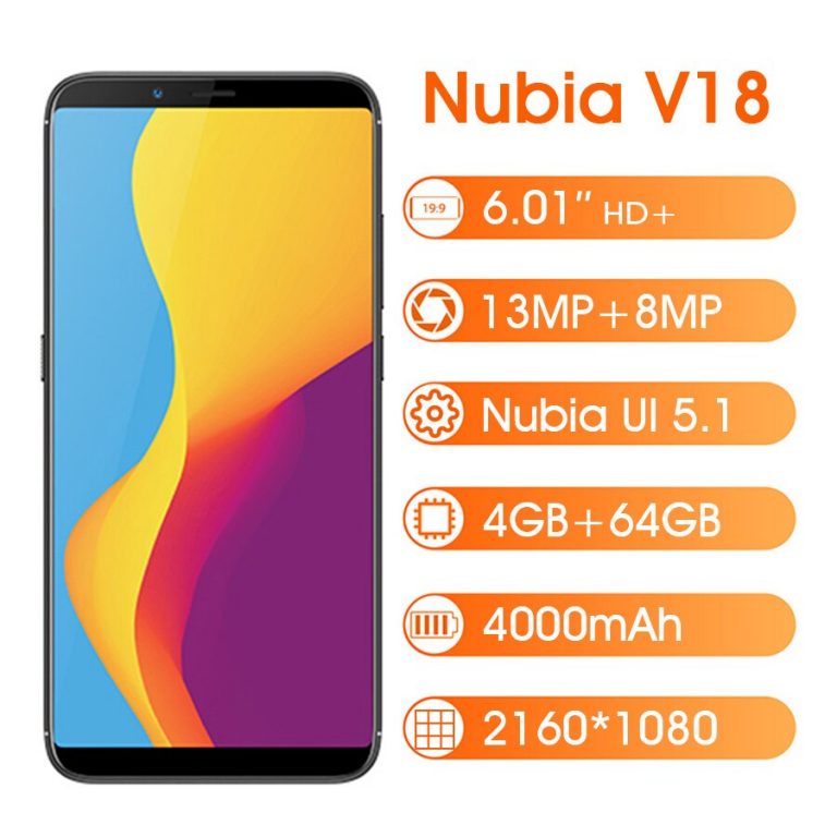 Nubia V18 4GB 64GB 6.01" Smartphone 2160*1080 Octa Core