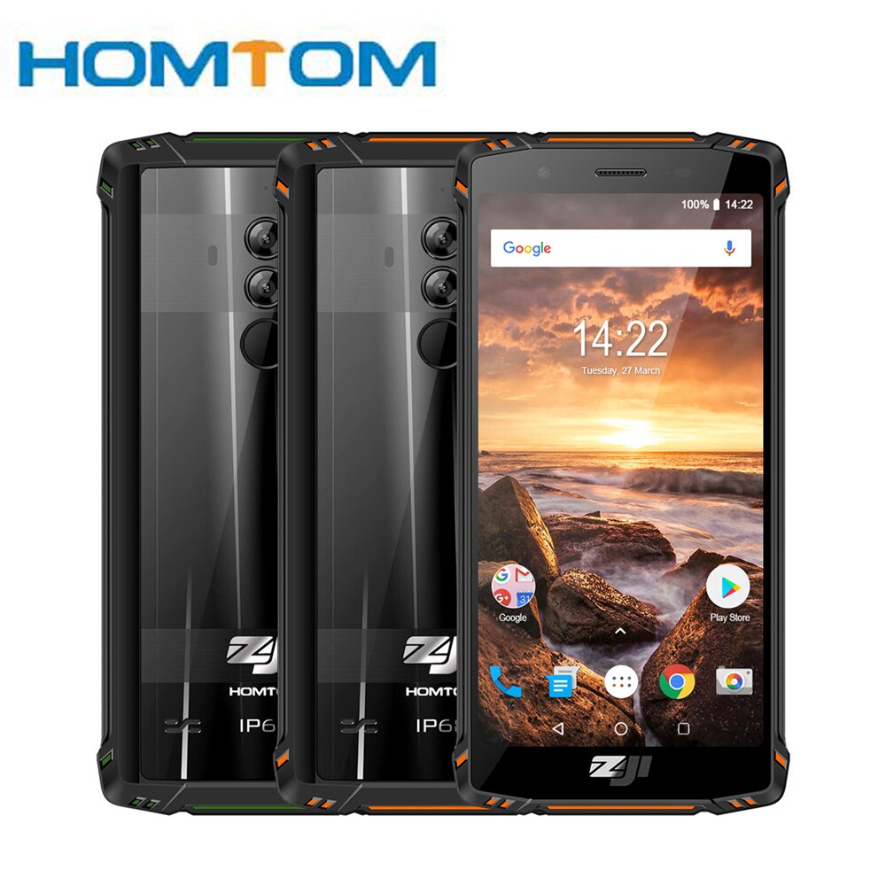 HOMTOM ZJI ZOJI Z9 Helio P23 IP68 Waterproof 4G LTE Smartphone Octa Core 5.7 inch 6GB RAM 64GB ROM 5500mAh Full Bands Mobile Pho