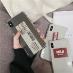 Japan personality Barcode MUJI phone case For iphone 11 pro XS MAX XR X 6 6s 7 8plus fashion simple label clear soft cover coque
