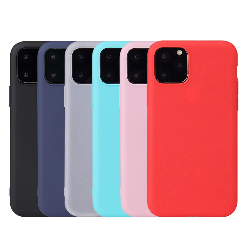 Rubber TPU Silicon Case For iPhone 11 Pro Max Candy Color Soft TPU Back Cover For Coque iPhone 5 5S 6 6S 78 Plus X XS XR Case