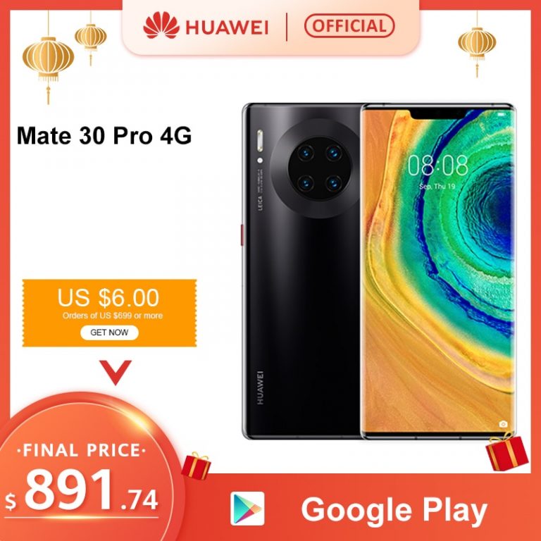Original HUAWEI Mate 30 Pro 8GB 128GB 256GB Smartphone 40MP Triple Cameras 32MP