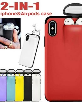 Mobile Phone Case for iPhone 11 Pro Case Protector with Earbuds Holder for Airpods Hard Case Cover for 6 6s 7 8 Plus XR XS Max