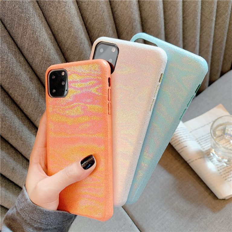 Luxury Shiny Laser PU Leather Case for iPhone 7 8 7Plus 8Plus Soft Phone Case for iPhone 11 Pro XR XS Max X Fashion Back Cover