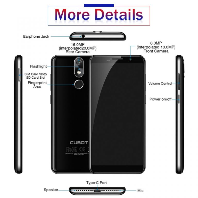 Cubot Power Android 8.1 Helio P23 Octa Core 6000mAh 6GB RAM 128GB ROM