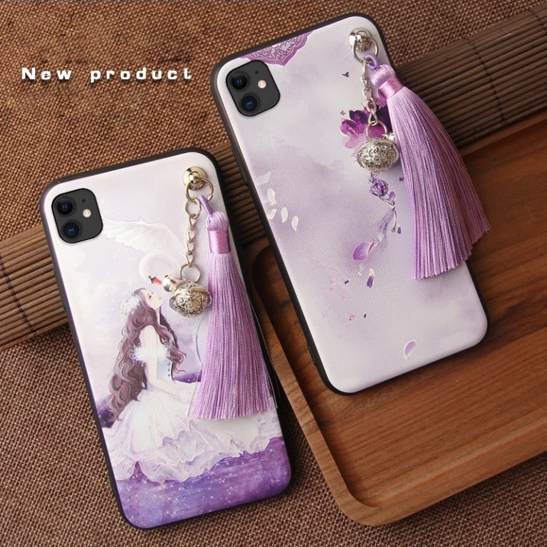 3D Relief Case for iPhone 11 Pro Max XS XR X 10S 7 8 6 6S Plus Case Emboss Tassel