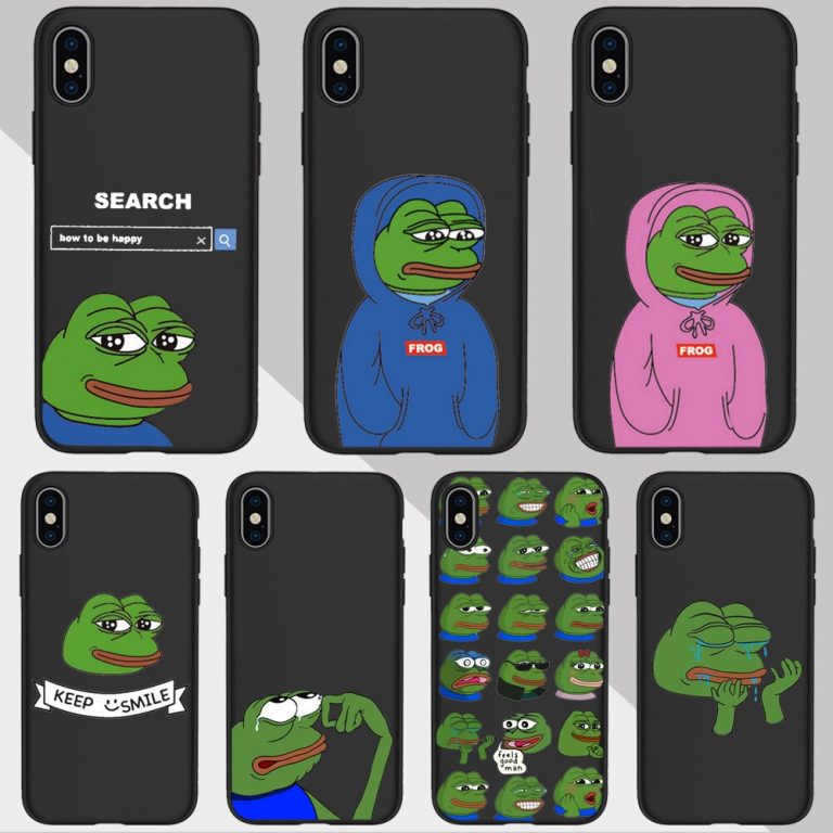 Funny The Frog Pepe face crying happy Couple Phone Case For iPhone 11 pro MAX XR XS MAX X 5S 6S 7 8 Plus Black Silicone TPU Case Funny The Frog Pepe face crying happy Couple Phone Case For iPhone 11 pro MAX XR XS MAX X 5S 6S 7 8 Plus Black Silicone TPU Case