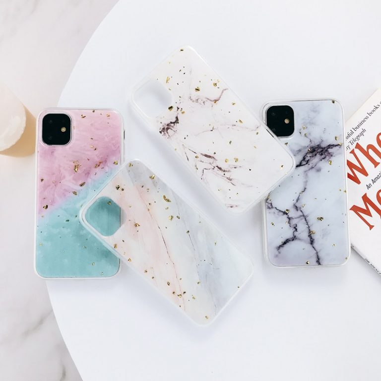 Ottwn For iPhone 11 Case Gold Foil Marble Stone Phone