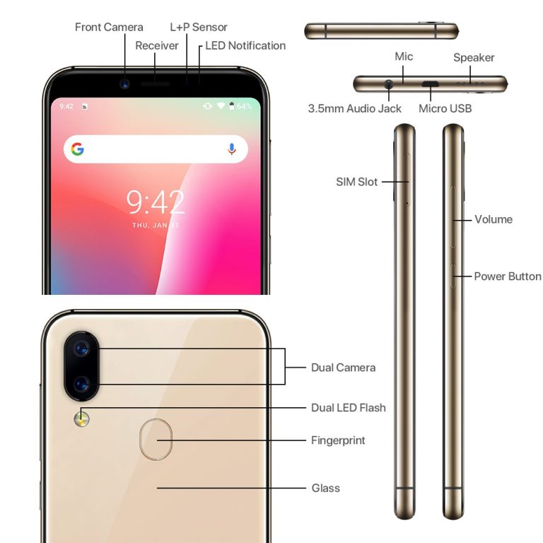 UMIDIGI A3 Global Band Dual 4G 5.5"HD+ 2GB+16GB Mobile Phone Android 9.0 Quad Core Face Unlock 12MP+5MP three slots Smartphone 2 UMIDIGI A3 Global Band Dual 4G 5.5"HD+ 2GB+16GB Mobile Phone Android