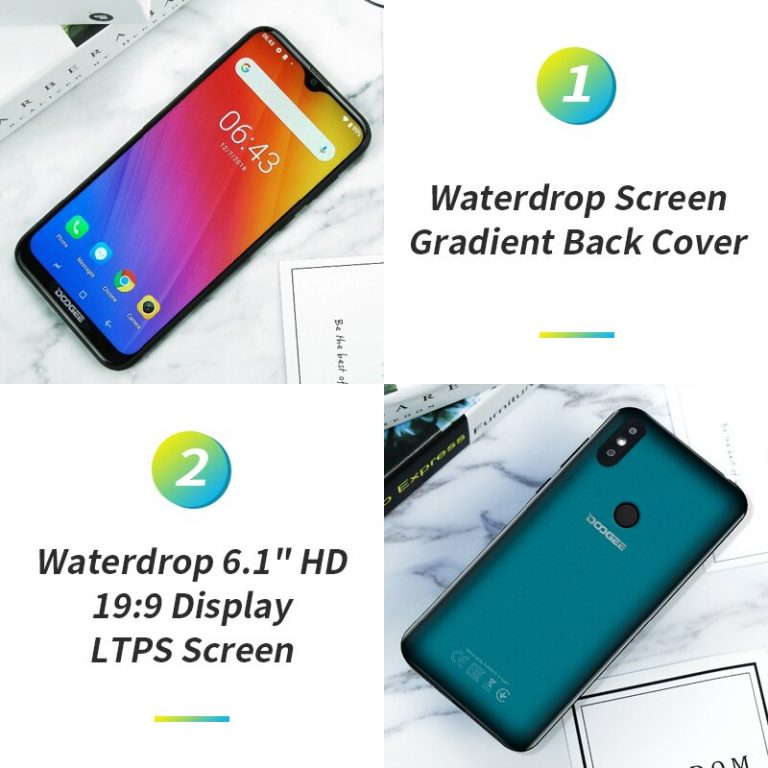 DOOGEE Y8 6.1" 19:9 Waterdrop Display Android 9.0 3400mAh MTK6739 Smartphone