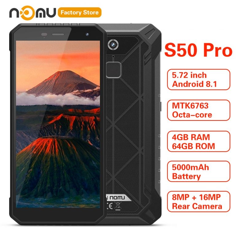 NOMU S50 PRO 4G Smartphone 5.72'' Android 8.1 MTK6763 Octa-core