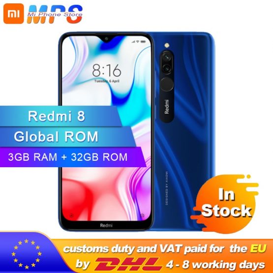 Global ROM Xiaomi Redmi 8 3GB 32GB Smartphone Snapdragon 439 Octa Core 12MP Dual Camera Mobile Phone 5000mAh