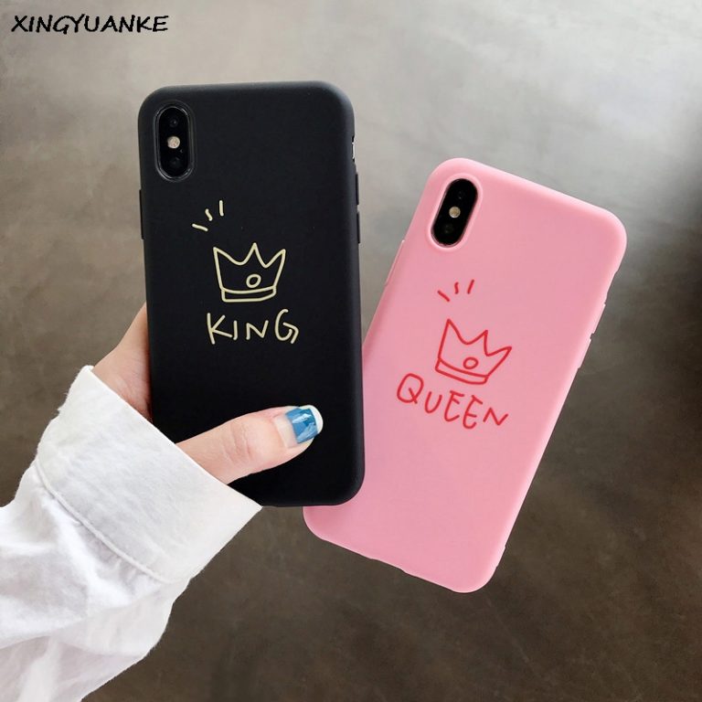 Silicone Soft Case For iphone 7 6 6S 5 5S 8 Plus Case For iphone 11 Pro X XR XS MAX Case Cute Letter KING QUEEN Crown Cover 2 Silicone Soft Case For iphone 7 6 6S 5 5S 8 Plus Case For iphone 11 Pro
